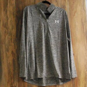 NWT Under Armour 1/4 Zip Pullover Gray/Black Loose Size XL